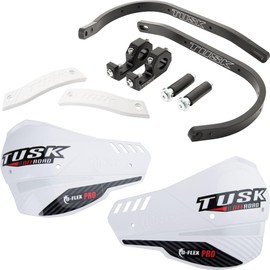 Tusk D-Flex Pro Adventure Handguards Black Bar/White Plastics 7/8" Bars For KTM 790 Adventure R 2019-2020
