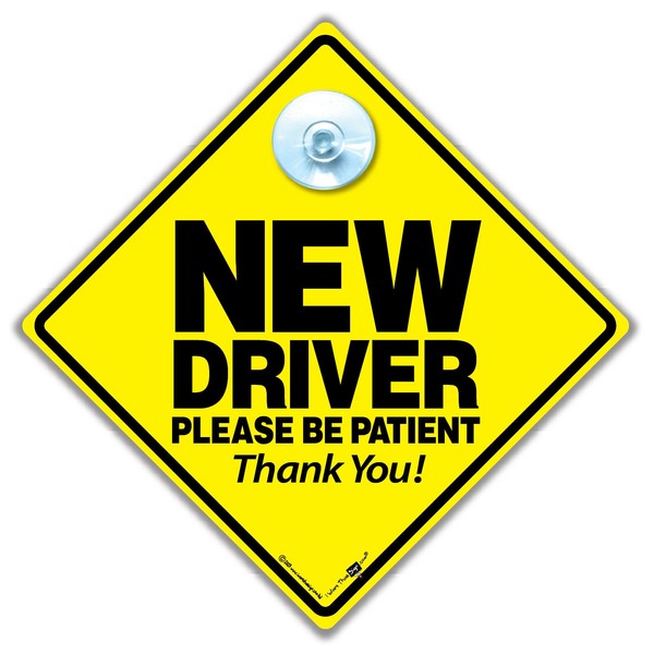 iwantthatsign.com Autoschild mit Saugnapf, 14 cm x 14 cm, gelber