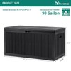 YITAHOME 90 Gallon Large Deck Box, Double-Wall Resin Outdoor Storage