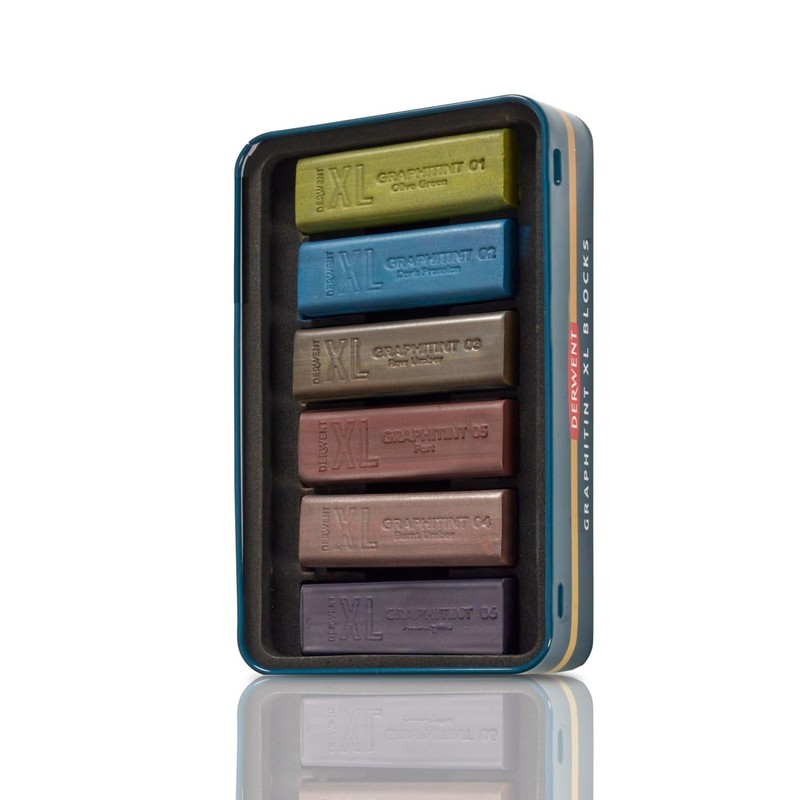 Derwent XL Graphite Pad, Set of 6 Colouring Pens, 60