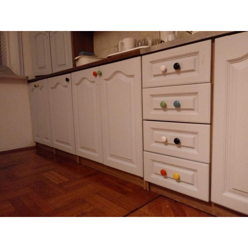 Mallofusa 32mm Cabinet Ceramic Round Pull Knobs for Drawer Dresser