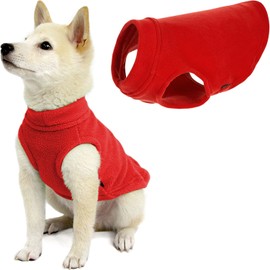 Gooby - Stretch Fleece Vest, Pullover Fleece Vest Jacket Sweater for Dogs, Red, Small