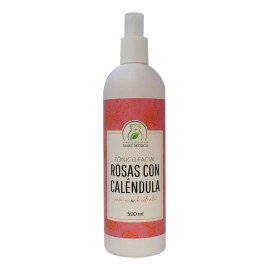 Tónico rosas + caléndula 500 ml, calma e hidrata piel sensible