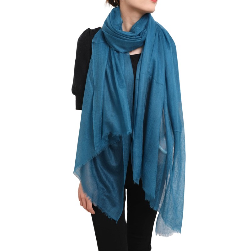 Prettystern Women's 100% Cashmere Feather Light Ring Pashmina Scarf Evening