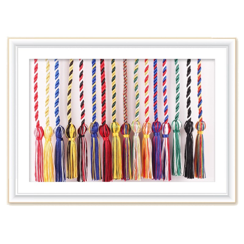 Cordones de honor de graduación, 68 pulgadas de largo (rojo/blanco)