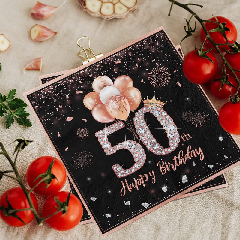 GREHUMOR Napkins Decoration 40pc (50th Birthday)