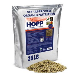 Harrison's Bird Foods HOPP Premium Pellets – Organic, Nutritionally Balanced Food for Small to Medium Pet Birds, Cold-Pressed, Low Fat, Vet-Developed, 25LB