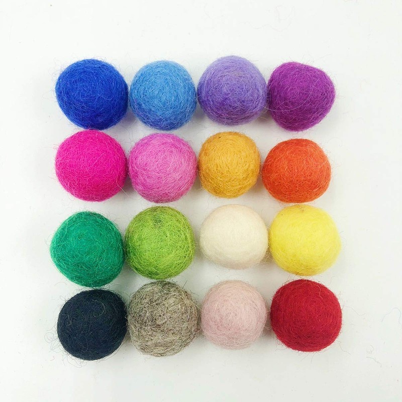 Kojoon 50pc 20mm DIY Christmas Decor Wool Felt Balls Mixed