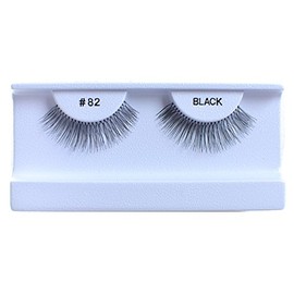 100 Pairs 100% Human Hair False Eyelashes Natural Black #82