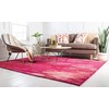 Unique Loom Jardin Collection Vibrant Abstract Pink Square Rug (8'