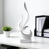 Abstract Flame-Shaped Resin Sculpture, Gold and Silver, Modern Decorative Figurine