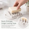 Jabonera de silicona para ducha con autodrenaje (2, blanco)