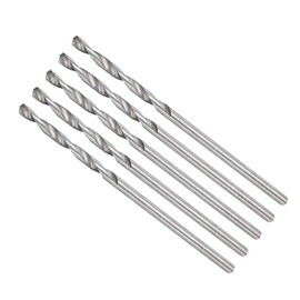 METALLIXITY Drill Bit (1mm) 5Pcs, 4241 High-Speed Steel Straight Shank 118° Uncoated Bright Finish Drill Bit for Wood Plastic Iron Copper Aluminum Low Soft Metal