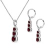 B. BRILLIANT Sterling Silver Synthetic Ruby 3-Stone Journey Pendant Necklace