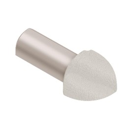 Schluter Rondec 90-Degree Out Corner with Rounded Reveal Surface - Finishing and Edge-Protection Profile - 3/8" Aluminum Ivory - EV/RO100TSI