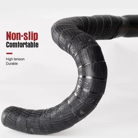 OG-EVKIN BT-001 Black Non-Slip Bar Tape (3mm Thick x 30mm Width) with Plug PU + EVA Road Bike Handle Drop Bar Tape with EVA for Durability While Maintaining Comfort