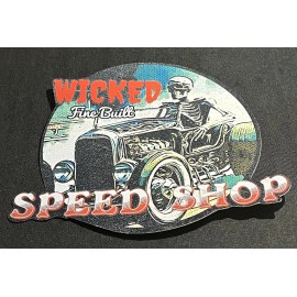 OwnTheAvenue Skeleton Skull Wicked Hot Rod Speed Shop Vintage Old School Art Sticker Decal 4"
