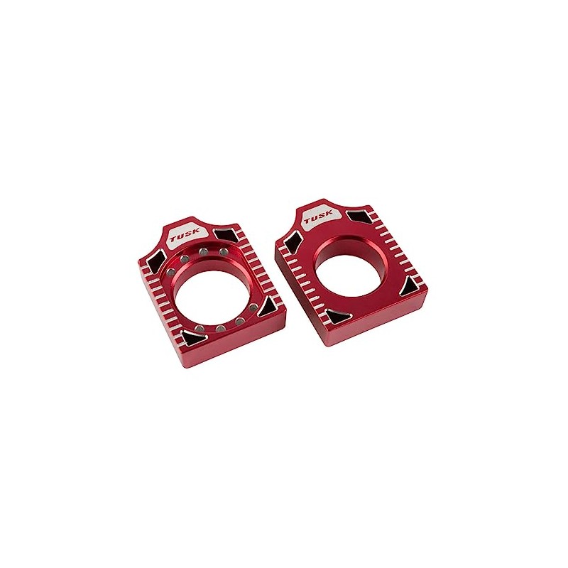Tusk Racing Axle Block Red for Suzuki RMZ250 2007-2022