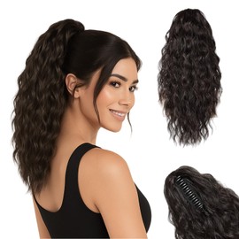 MUNSKT Pferdeschwanz-Verlängerungsklaue, 20,3 cm, Clip-On-Pferdeschwanz für Damen, synthetische Haarverlängerungen, Clip-On-Pferdeschwanz für tägliche Partys