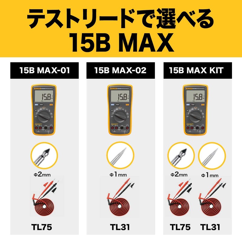 Fluke Digital Multimeter (TL31 Tapered Test Lead) 15B MAX-02/APC