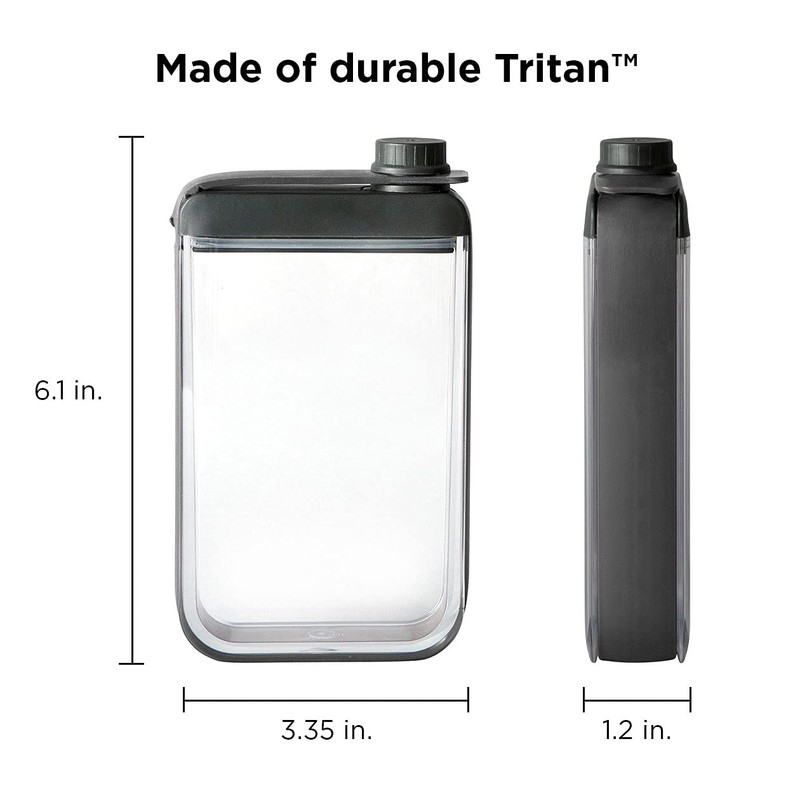 Rabbit Leak-Free Discreet Flask, Compact and Portable, Black Stainless Steel,