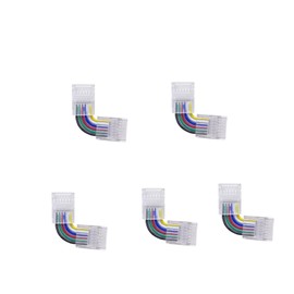 ENQIMAOYI - Tira de luces LED de 6 pines en forma de L, conector sin soldadura, RGBWW de 12 mm, ángulo recto, conexión sin soldadura, para SMD 5050 RGBCCT