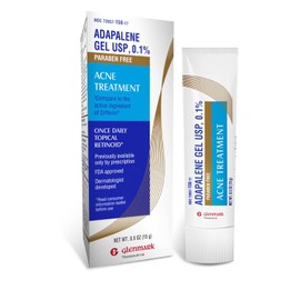 Glenmark Therapeutics Glenmark Therapeutics Adapalene Gel 0.1% Acne Treatment, Paraben Free Topical Retinoid Cream For Face, Helps Clear and Prevent Acne and Clogged Pores, 15g Tube