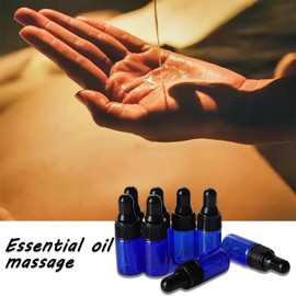 36 Pack Mini Glass Dropper Bottle 3ml Blue Glass Dropper Bottles,for Essential Oil Perfume Cosmetic Liquid Traveling Sample Containers﻿(Blue, 3ml)