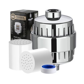 KKSMETIS Filtro para Regadera Baño,20 Etapas Agua Dura con 2 Cartuchos de Filtro Reemplazable Filtro de Agua Para Regadera,Purificador de Agua para Elimina Impurezas y Olores Filtro para Regadera