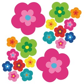 tradercat pril Flower Sticker, Car Sticker, Flowers, 18 Pieces as a Set, Retro Sticker for Any Smooth Surface, Ideal for Your Car, Prilblumen Sticker (Pink)