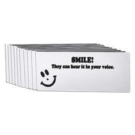 Trainers Warehouse Smile Mirrors (10/Set) | A Reminder to Communicate Positive Energy Through Voice - Handy Mirror with Adhesive for Wall or Computer | 2.5" x 6"