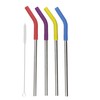 Colourworks Reusable Drinking Straws, Plastic Straws with Cleaning Brush, Environmentally