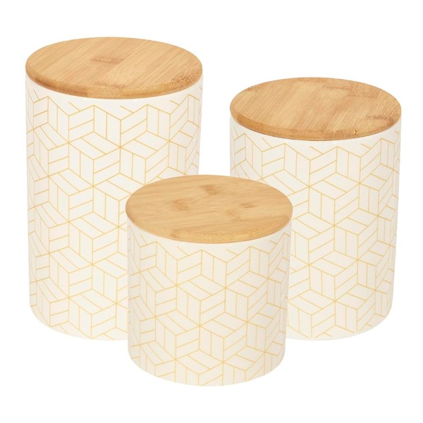 Home Basics Set of 3 Kitchen Canisters for Countertop with