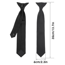 Yolev 14 Inch Boy's Clip-on Ties Solid Color Clip-on Ties Pre-tied Neckt Adjustable Neck Strap Tie for Wedding Graduation
