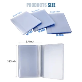 Kuyaehe 2 Pack Transparent Plastic Wallet Insert Credit Card Holder, Credit Card Holder Wallet Picture Holder for Women (10 page 10 slots&10 page 20 slots)