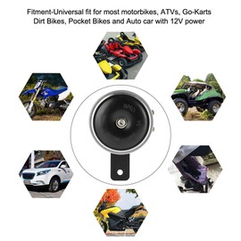 Motorcycle Horn, 3 Inch 12V 1105dB Super Loud Waterproof Metal Horn Fit for Car Vehicle Truck Motorcycle Universal