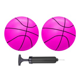 ABAJI Mini Basketballs Pink 2 Pack 5" Set with Pump Needle Durable Material for Mini Hoop 3+ Years Toddlers Kids Teenagers for Pool Indoors Outdoors