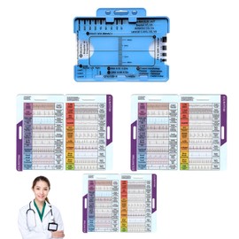 4PCS Ecg Ruler, Ecg Monitors for Home Use Transparent Ekg Pocket Card Measuring Tool Pocket Sized for Students Paramedics Nurses & Doctors