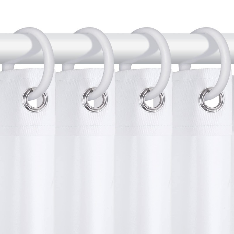 calfken 16Pcs Shower Curtain Rings,Shower Curtain Hooks with Unbreakable Plastic,O-Shaped