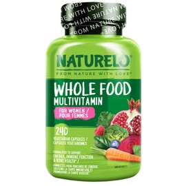 NATURELO NATURELO Whole Food Multivitamin for Women - Natural Vitamins, Minerals, Antioxidants, Organic Extracts - Vegan/Vegetarian - For Energy, Brain, Heart, Eye Health - 240 Capsules