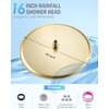 KINLIV 16 inch Brushed Gold Large Ceiling Rainfall Shower Head,
