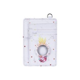 HIDAHE for AirTag Wallet Case for Women Girls, Cute Slim Minimalist Front Pocket Wallet Purse Compatible with AirTags, Credit Card Cash Holders with Built-in Case, Pink Pineapple