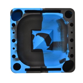 Pulsar Tap Tray Silicone Ashtray - 5.25"x5.25" - Black/Blue