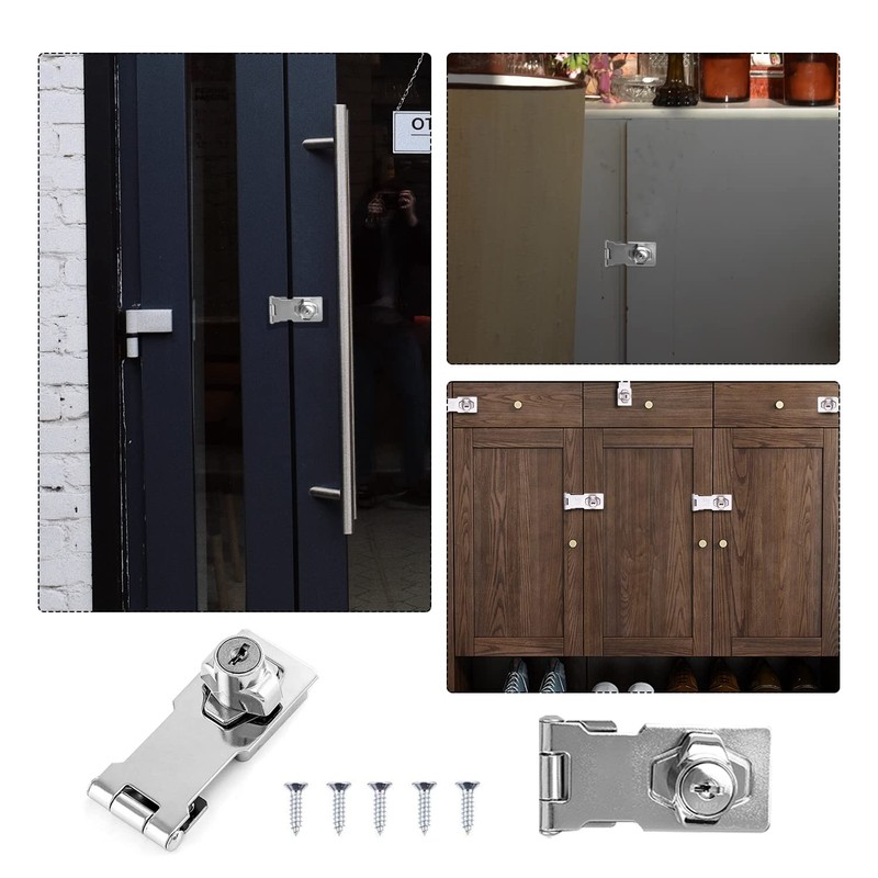 YUE Qin 2 Pack Hasp & Staple Locking Padlock with