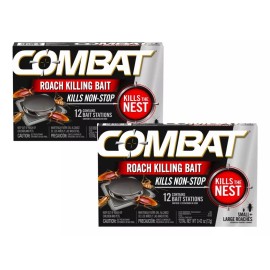 Combar Combat Mata Cucarachas 12 Trampas Cebo 2 Pack Importado
