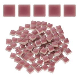 uxcell 100g Square Mosaic Tiles, Colorful Ceramic Mosaic Tiles for Crafts Bulk Mosaic Supplies for Home Decoration Art Crafts DIY Projects, 0.4 x 0.4Inch, Red