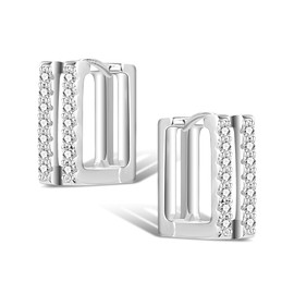 ALEXCRAFT Sterling Silver 925 Earrings Double Hoop Earrings Small Women Hypoallergenic 14k Real Gold-Plated Cartilage Piercing Earrings Sleeping Hoop Earrings Small Huggie Hoop Earrings Fashion Double