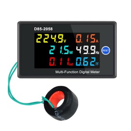 Multi-Function Single Phase Digital Meter LCD Display AC Voltage AC Current Power Frequency Electric Energy Power Factor Measurement Meter Monitor Black AC40-300V
