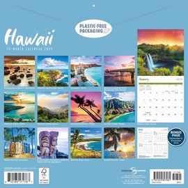 Carousel Calendars, Hawaii 2026 Wall Calendar, 12.01'' X 12.01'', 16-Month Calendar with Stapled Binding
