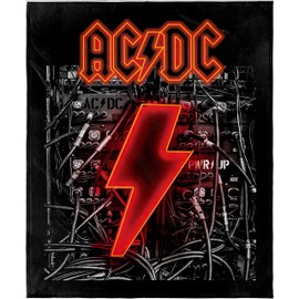 INTIMO AC/DC Blanket Power Up PWR/UP Music Album Soft and Cuddly Plush Fleece Throw Blanket 48" x 60" (122cm x152cm)
